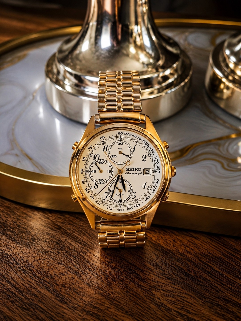 Seiko Men's Gold Chronograph Watch - Gold Bracelet